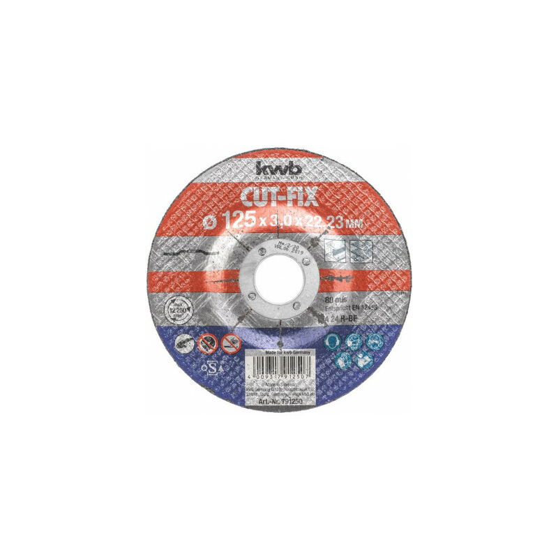 

Disco corte CUT-FIX metal 125X3X22 mm - KWB