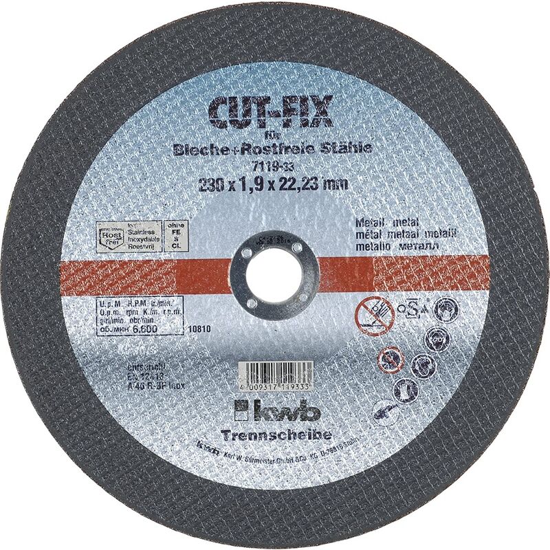 

Disco corte Inox Cut-fix 230x2,0x22,23 mm 711933 - KWB