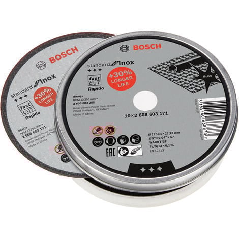 Disco Corte Inox 125X1 Mm Bosch 10 Pz
