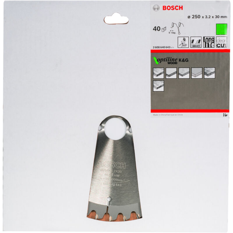 

BOSCH 2608640643 Hoja De Sierra circular OP WO B 250x30-40