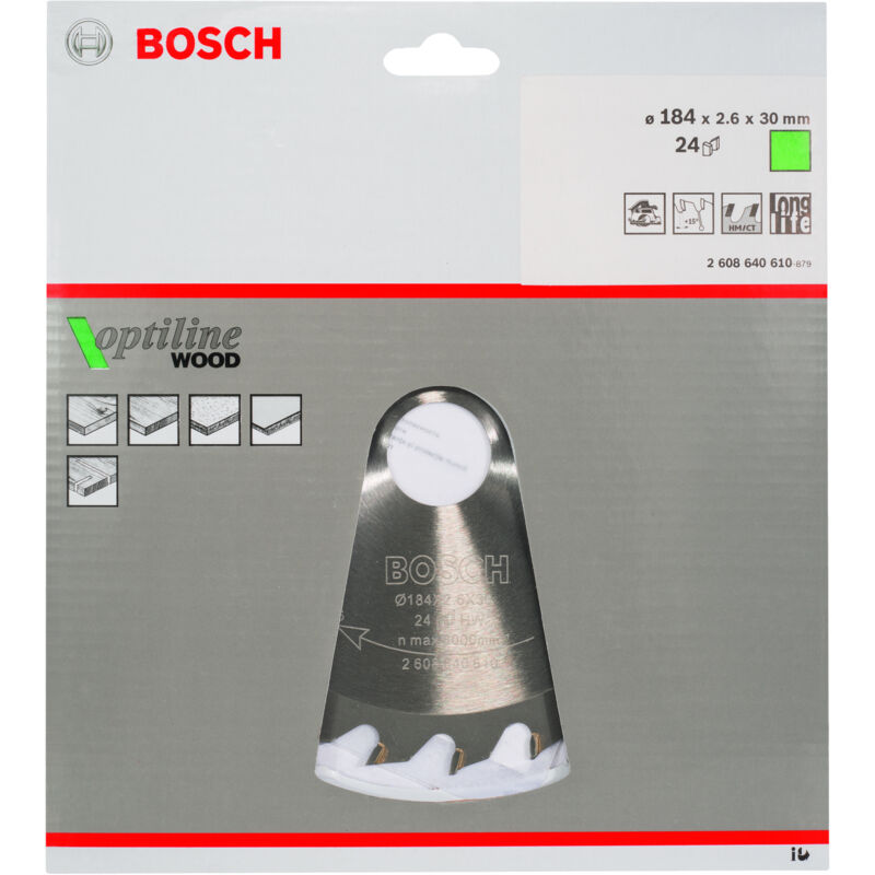 

BOSCH 2608640610 Hoja De Sierra circular OP WO H 184x30-24