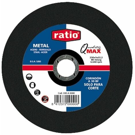 Disco corte metal Quality Max Ratio - varias opciones disponibles