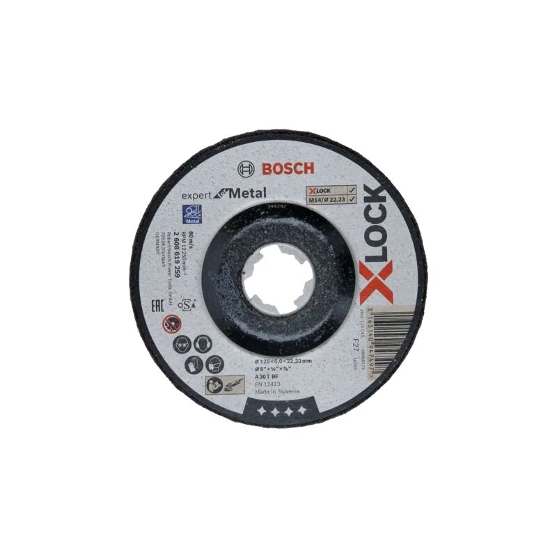 

Bosch Professional Expert - Disco De Desbaste Acodado (Para Metales, X-Lock, Ø125 Mm, Diámetro Del Orificio: 22,23 Mm, Grosor:6