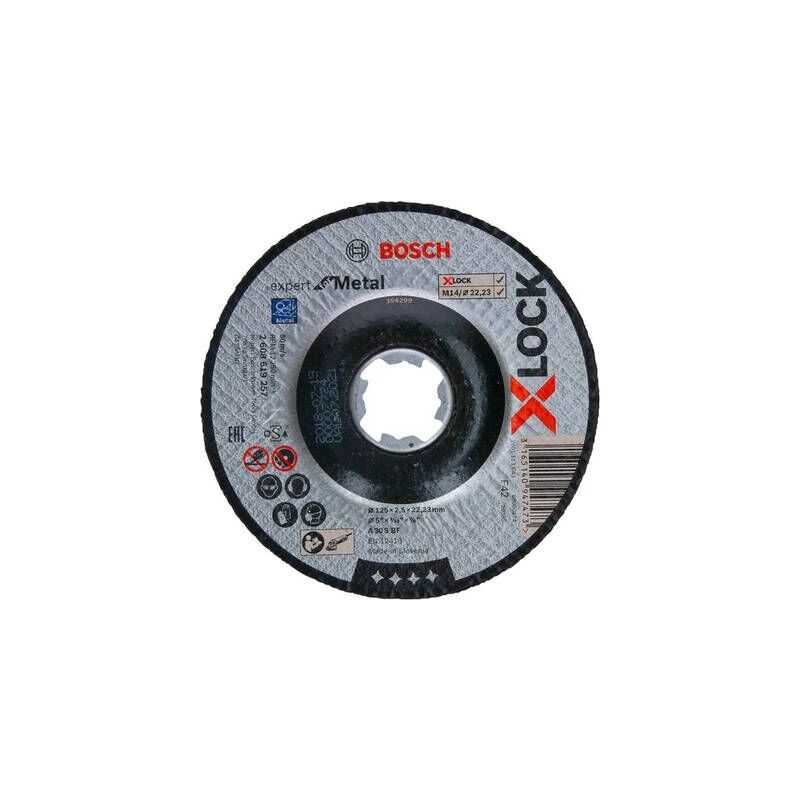 

Bosch Professional Expert - Disco De Corte Acodado (Para Metales, X-Lock, Ø125 Mm, Diámetro Del Orificio: 22,23 Mm, Grosor:2,5 M