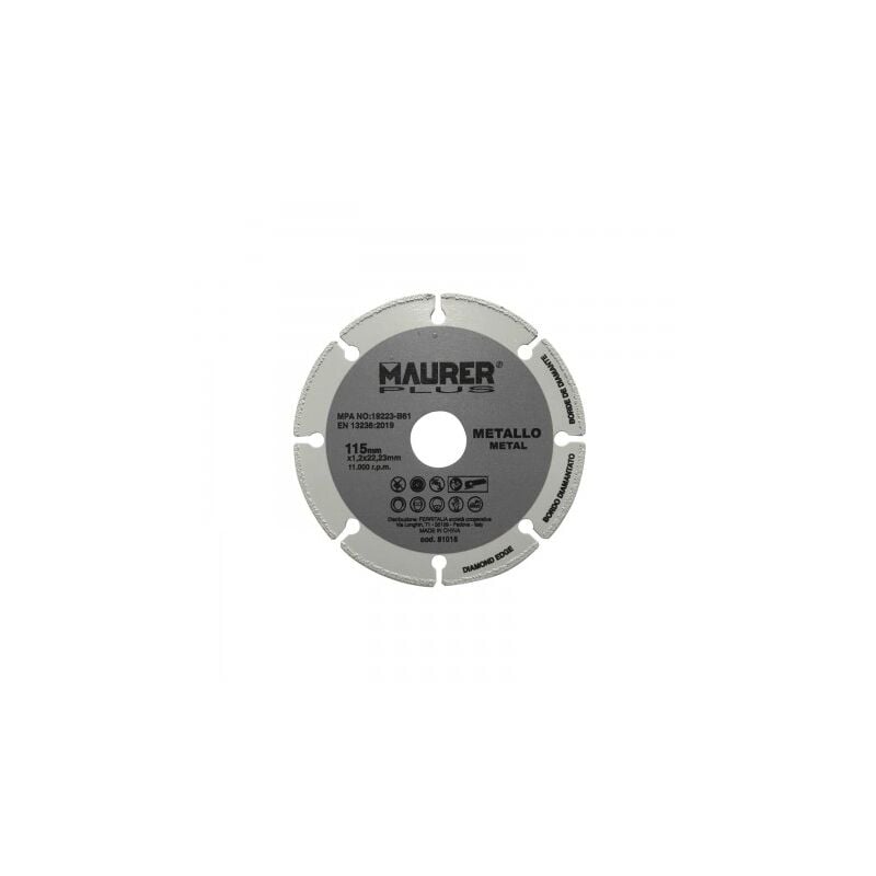 

Disco corte metales universal Ø 115 x 1,2 mm.