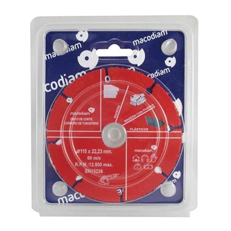 

disco corte carburo tungsteno madera-plastico-pvc 115 mmx22.23mm - Mibricotienda