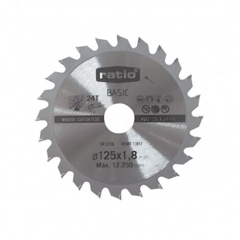 DISCO CORTE P/MADERA D.125X1.8X22.23MM. - EHLIS