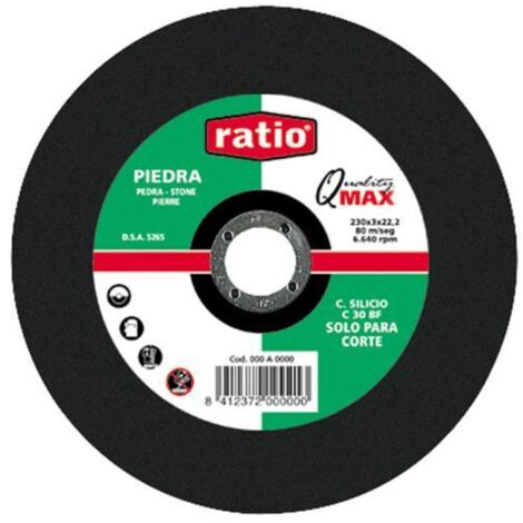 Disco corte piedra Quality Max Ratio - talla 230 x 3 x 22,2 mm.