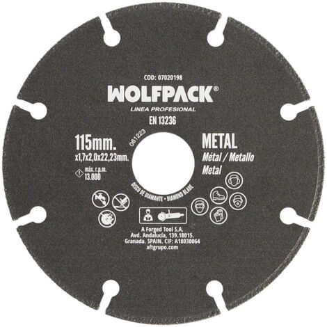 Disco Corte Universal Metales Ø 115 x 1,7 mm.