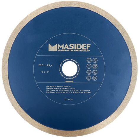Disco da taglio 230X1,7MM diamantato con corona a lama continua per ceramica