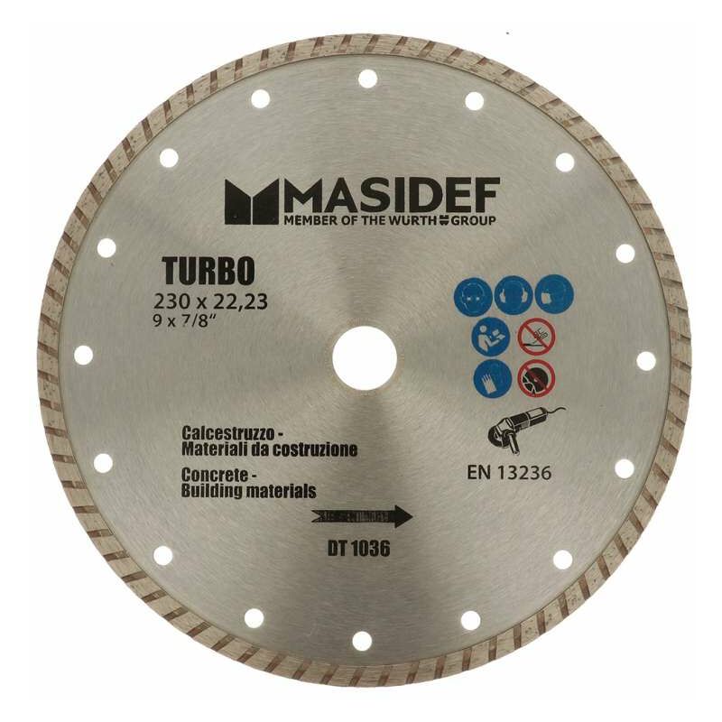Image of Disco da taglio 230X2,8mm turbo diamantato con corona a lama scanalata per calcestruzzo