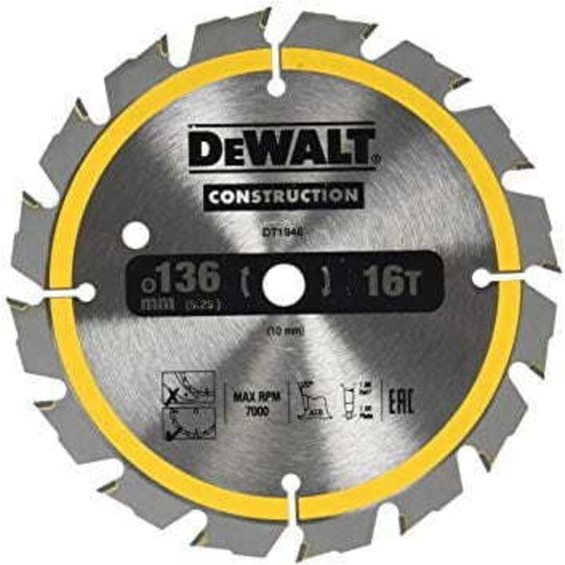 Dewalt - Dt1947-Qz Lama Circolare Per Seghe a Batteria, 136 x 10 Mm, 24 Denti