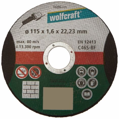 Disco da taglio di precisione Wolfcraft per pietra 115x1,6x22,23 mm (1686999)