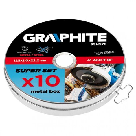 Disco da taglio Graphite 55h576 corindone 125 mm 10 pezzi