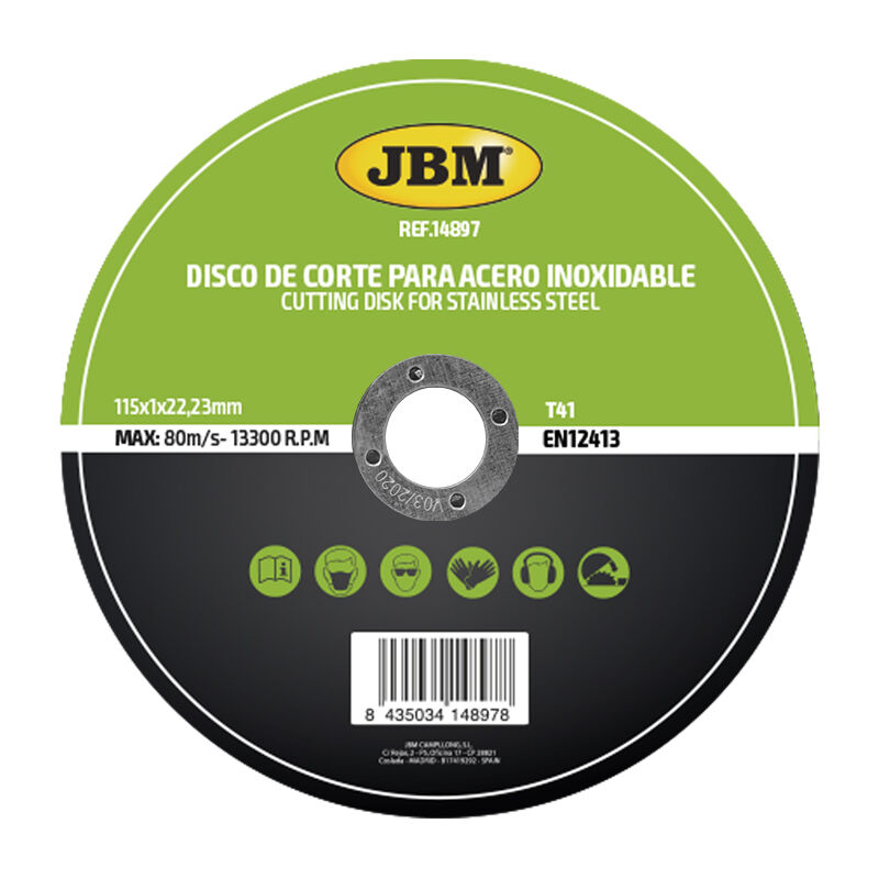 Image of Disco da taglio JBM 14897 T41 per acciaio inossidabile 115X1MM
