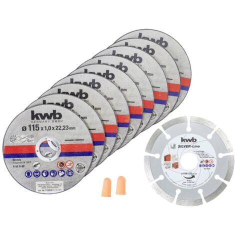 Disco da taglio kwb 712031 acciaio inox 115 mm 10 pezzi