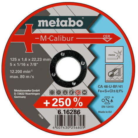 Disco da taglio Metabo m-calibur 125 mm velocità 80 m/s