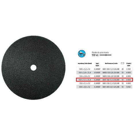 DISCO DA TAGLIO METALLO INCOFLEX 350 x 3,5 x 25,4 mm