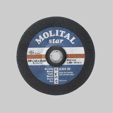Disco da taglio per ferro ø 115x3,2 mm (50 pezzi) MOLITAL