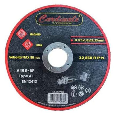 DISCO DA TAGLIO PER FERRO/INOX CARDINALE Ø 125x1,6 mm Q.TA 50