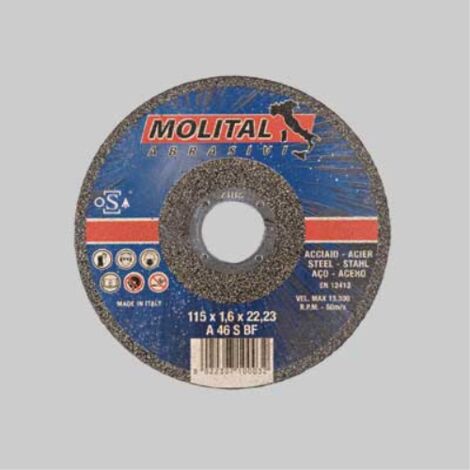 Disco da taglio per ferro sottile ø 115x1,6 mm (25 pezzi) MOLITAL