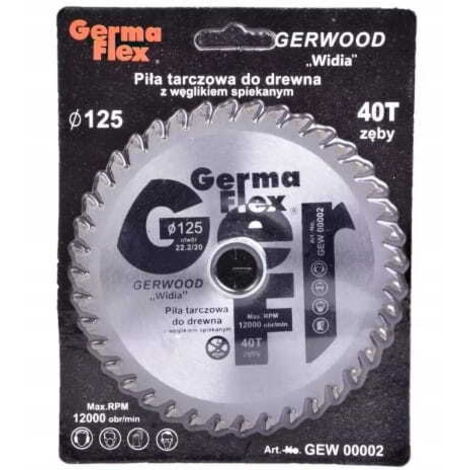 Disco da taglio per legno 125x22,2mm 40t carburo