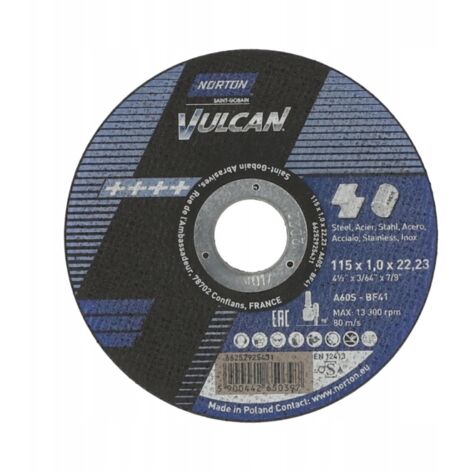 Disco da taglio per metalli NORTON Vulcan INOX 115x1