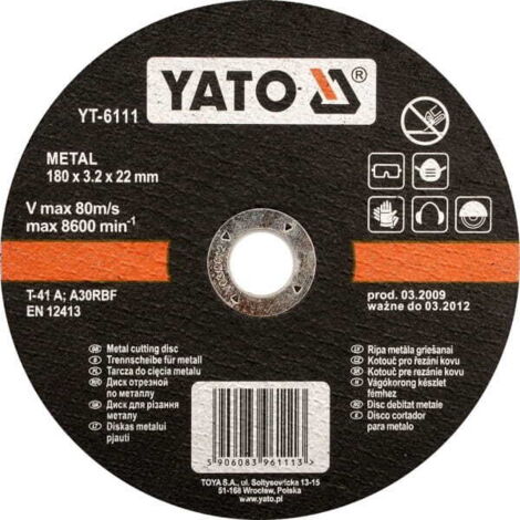 DISCO DA TAGLIO PER METALLI YATO 125x1,2x22mm 5923