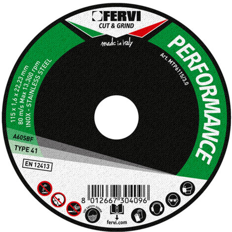 Disco da taglio performance FERVI MTP6075/1.5 per troncatrici - Ø 75 x 1,5 mm - foro 10 mm