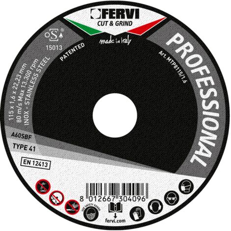 DISCO DA TAGLIO PROFESSIONAL A60S 115X1,3 MM