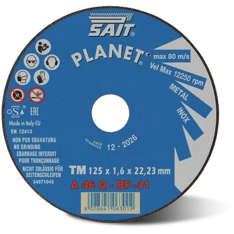 DISCO DA TAGLIO SAIT PLANET 115X1,6 METAL INOX