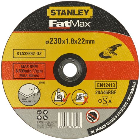 Disco de Abrasivo para corte en acero inoxidable 230x1.8 STANLEY STA32692-QZ