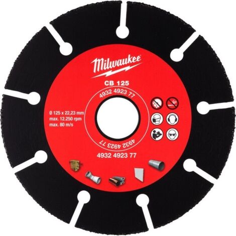 Disco de carburo sólido de 125 mm para amoladora angular - para cortar madera, plástico, placo