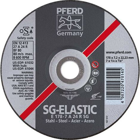 Disco de cizallar SG-ELASTIC para el mecanización del acero, Ø x Espesor : 125 x 4,1 mm, Modelo acodado, Velocidad máx. 12200 tr/mn