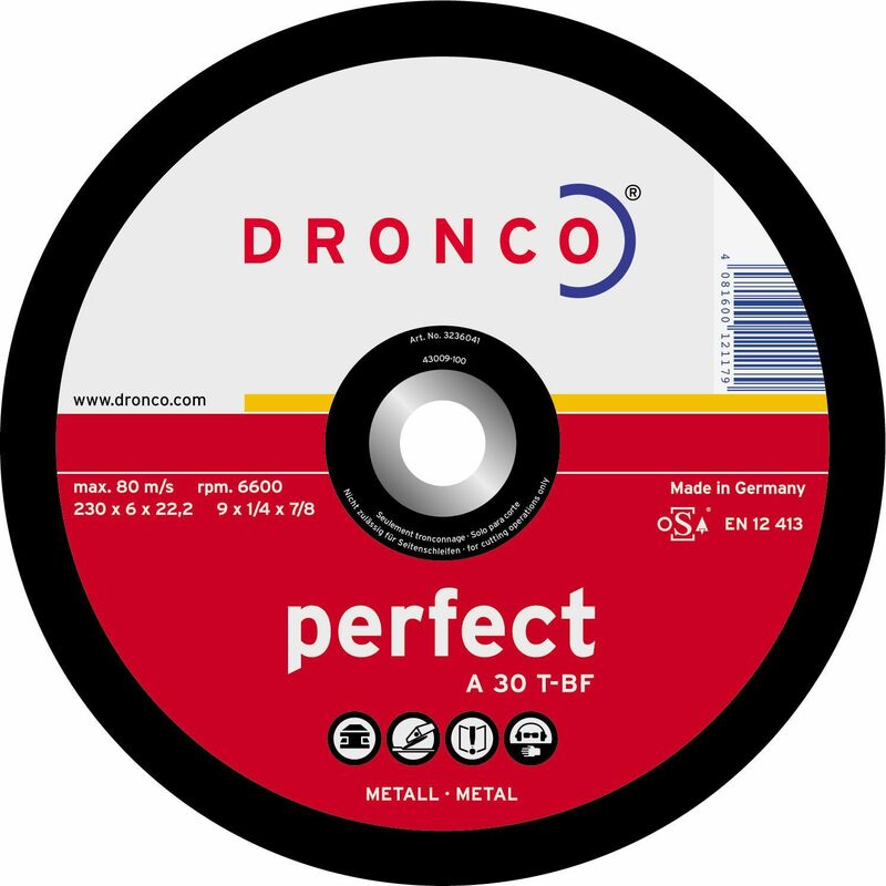 

A30T-180 - Disco de desbaste A 30 T Perfect-metal, 180 x 6 mm - Dronco