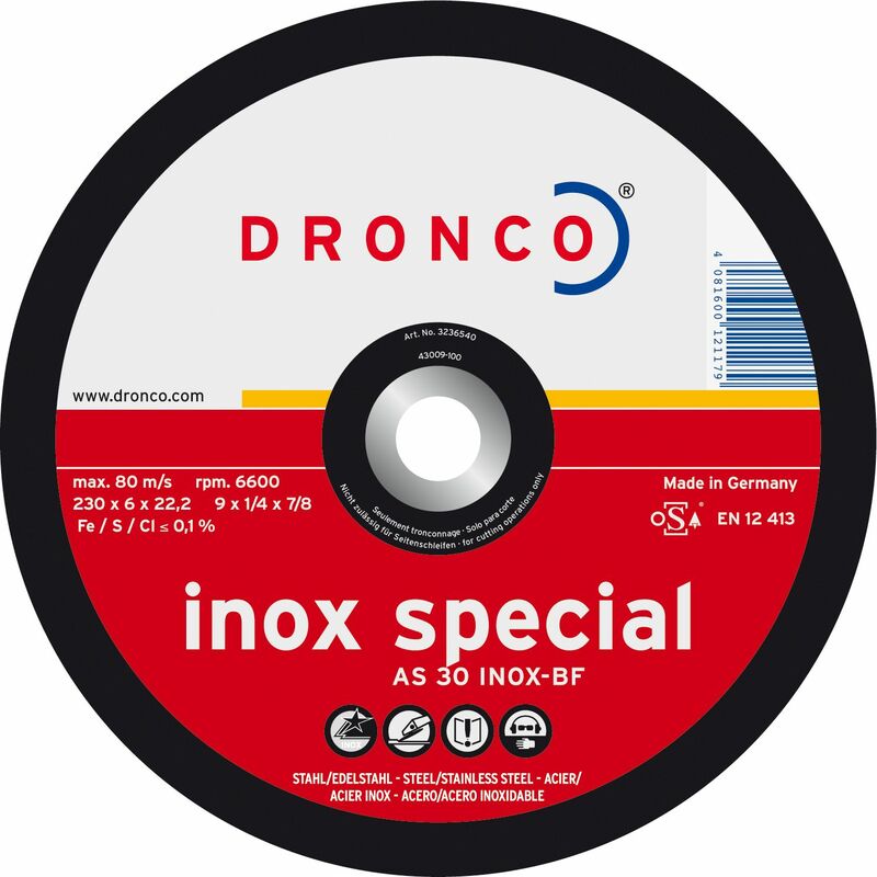 

AS30INOX-115-6 - Disco de desbaste AS 30 INOX Special-metal, 115 x 6 mm - Dronco