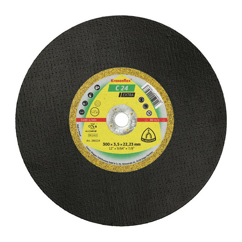 

Disco de corte C 24 Extra D300x3.5mm taladro recto 20mm (Por 10) - Klingspor