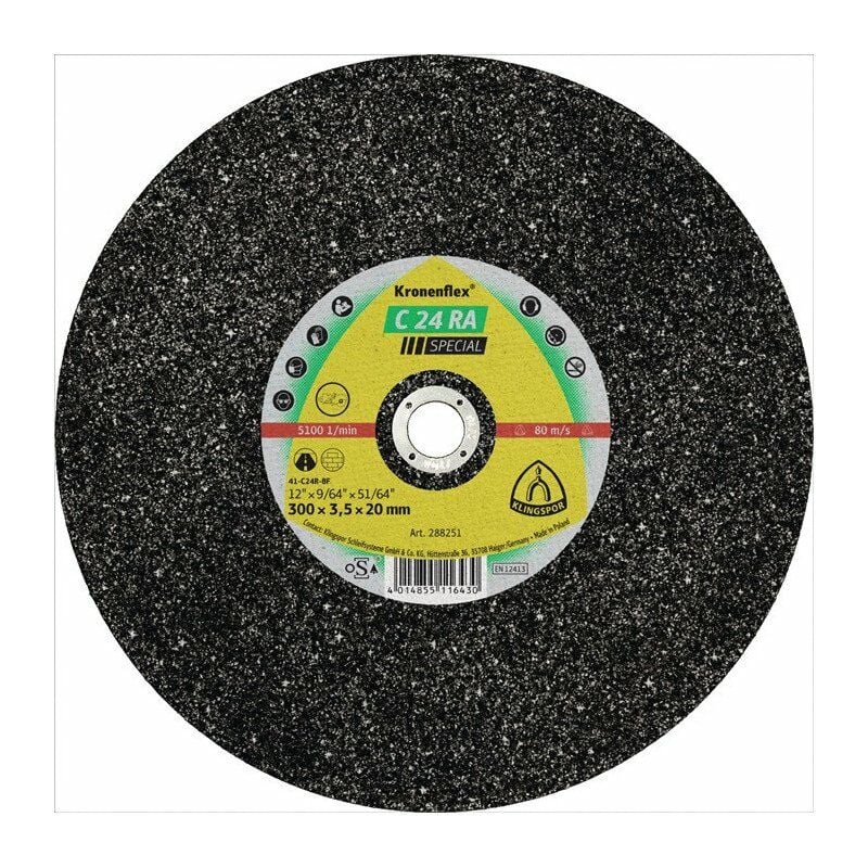 

Disco de corte C 24 RA Special D350x4 mm taladro recto 20 mm - Klingspor