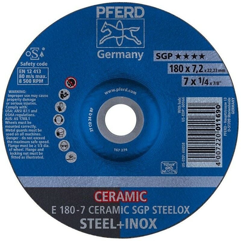 

Disco de corte CO24QSG 115x7,2mm acodado - Pferd