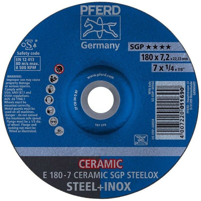 

Disco de corte CO24QSG 125x7,2mm acodado - Pferd