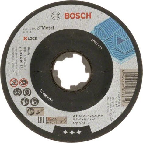 Disco de corte cóncavo X-LOCK de 115 x 25 x 2223  BOSCH 2608619781