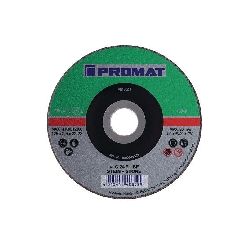 

Disco De Corte D 125 X 2,5 Mm Acodado Piedra Perforacin 22,