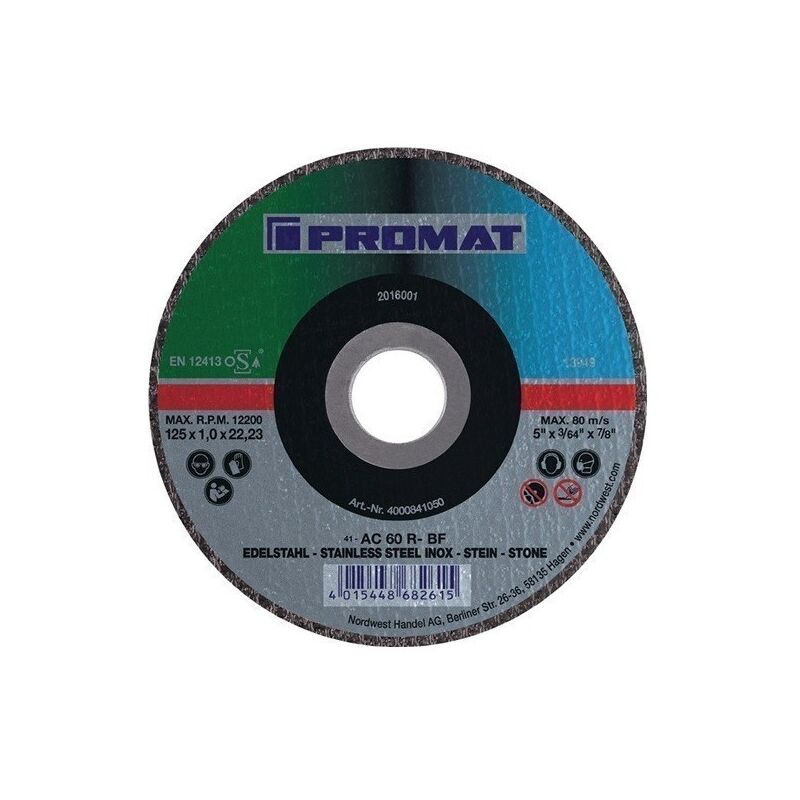 

Disco De Corte D 125 X 1 Mm Recto Inox / Acero / Piedra Perf