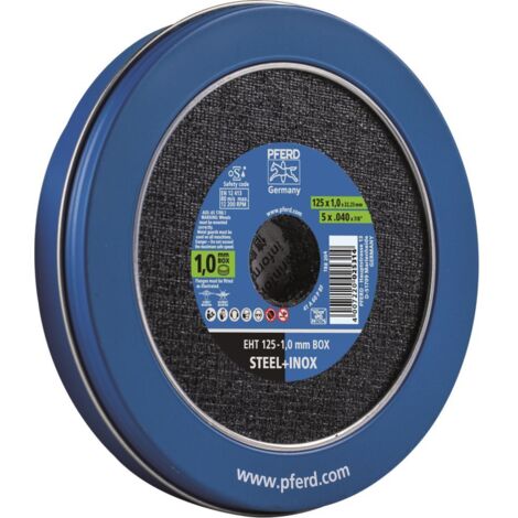 Disco de corte de Ø 125 mm para acero y acero inoxidable (INOX) en caja | 1.0mm 10 Pack VPE: 10