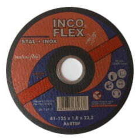 DISCO DE CORTE DE ACERO INOXIDABLE INCOFLEX 125 x 10 x 222 mm