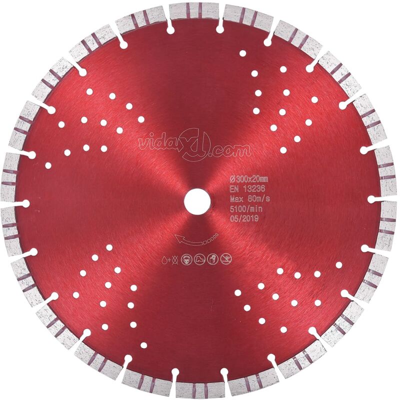 

Disco de corte de diamante con turbo y agujeros acero 300 mm