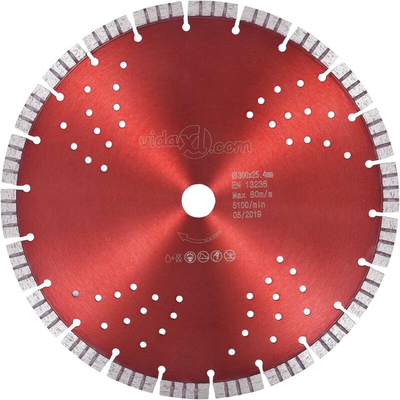 

Disco de corte de diamante con turbo y agujeros acero 300 mm