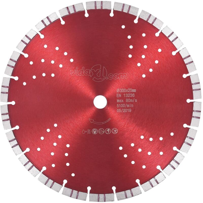 

Disco de corte de diamante con turbo y agujeros acero 300 mm