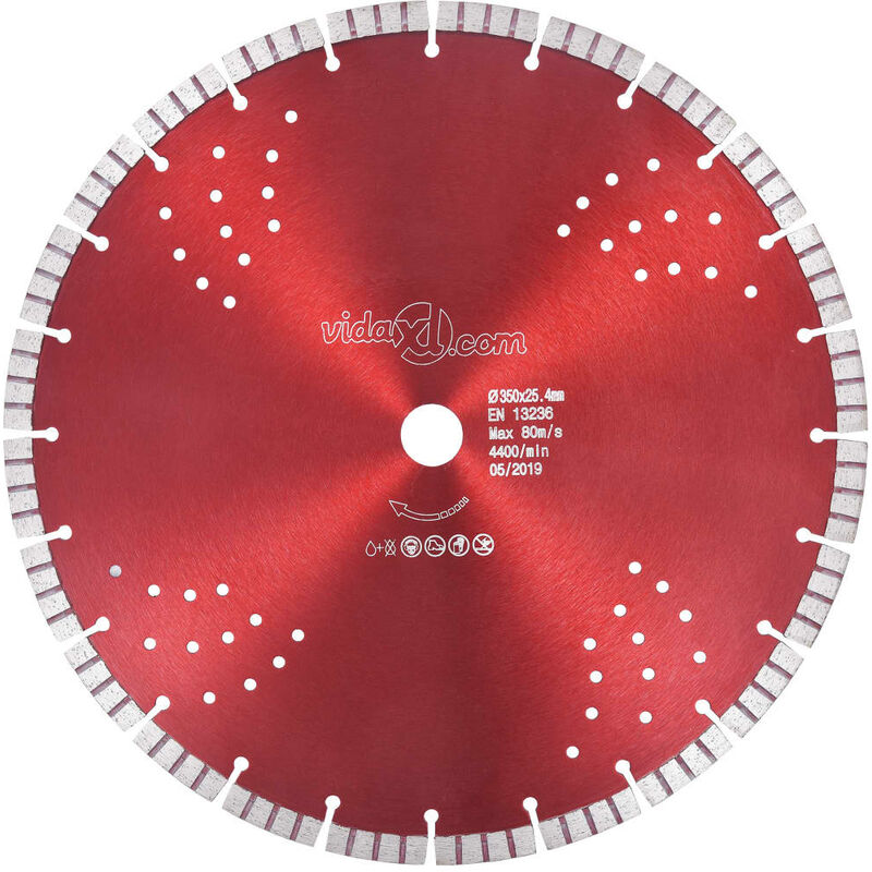 

Disco de corte de diamante con turbo y agujeros acero 350 mm