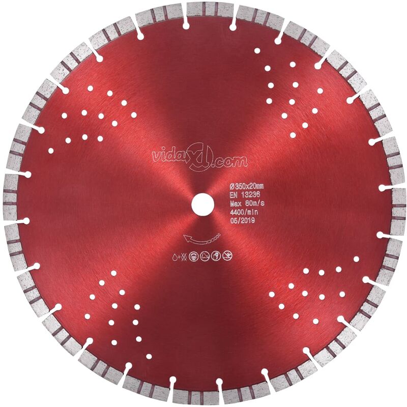

Disco de corte de diamante con turbo y agujeros acero 350 mm